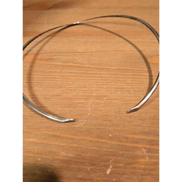 Vintage Sterling Necklace Rigid V Choker Collar, Designer Signed - Picture 5 of 8